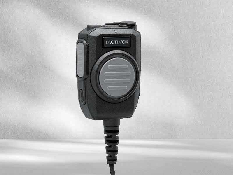 Micro HP robuste avec double PTT Mike 50 de Tactivox en vue produit